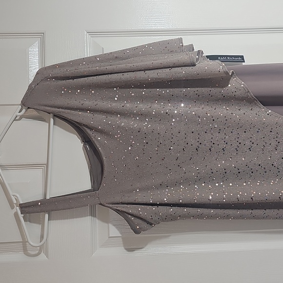 NWT R&M Mocha One-Shoulder Sequins Jumpsuit Size 18 - Picture 3 of 14